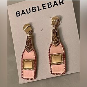SUGARFIX By BaubleBar Rose Pink Champagne Bottle Statement Drop Earrings 🍾💕